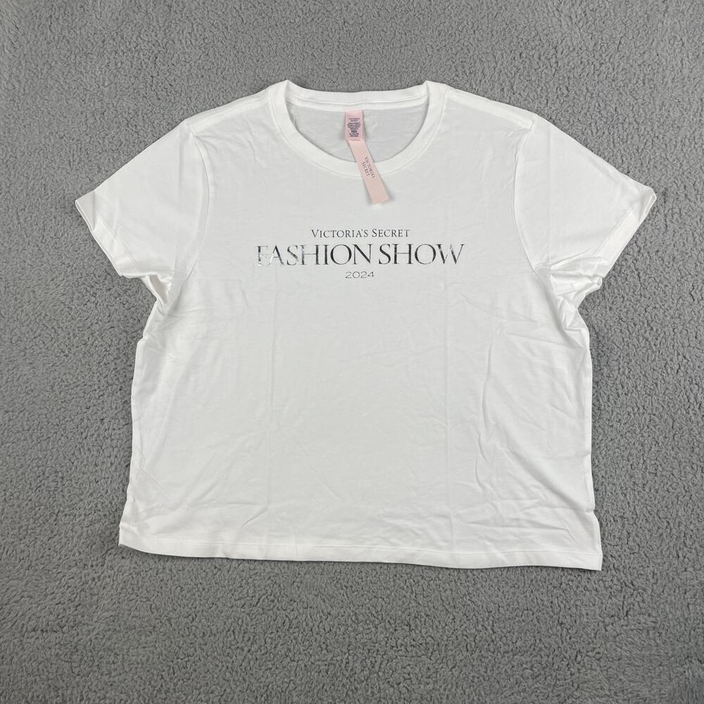 Victoria's Secret Women's X-Large White 100% Cotton Fashion Show '24 SS T-Shirt